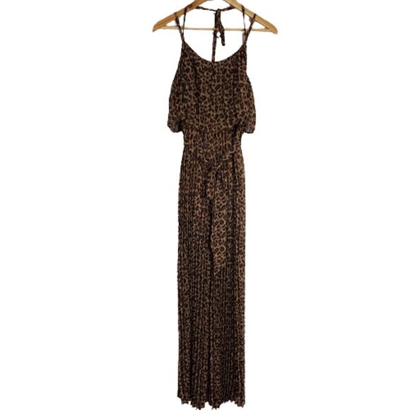 Jealous Tomato Brown Animal Print Spaghetti Strap Romper Medium NWT - Picture 1 of 10